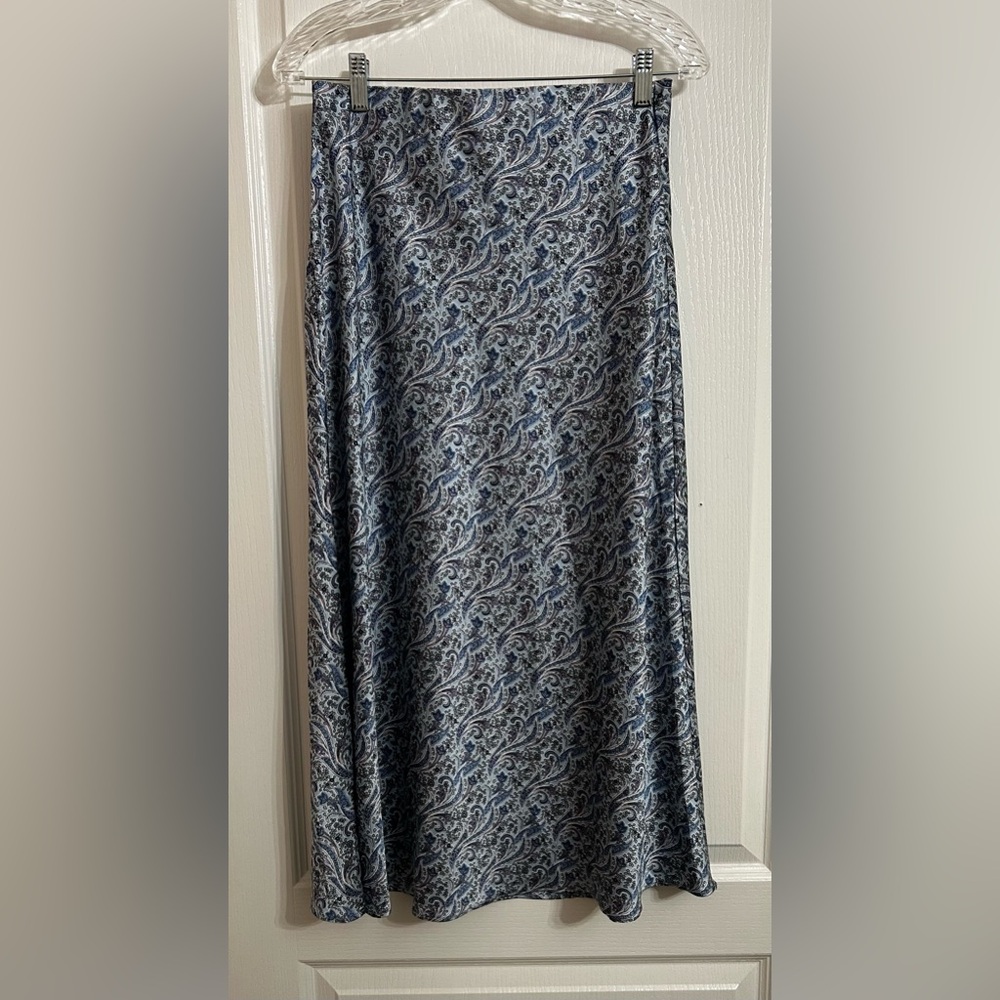 Paisley Print Navy Maxi Skirt